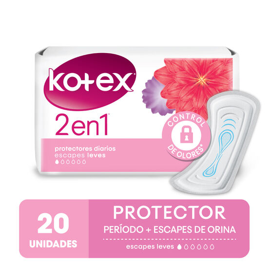 Protector Diario 2 En 1 Kotex Duo x 20 Un